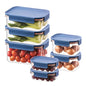 LocknLock Tritan Plastic Bisfree Modular Plus Food Storage Container Set,14 set (7 containers & 7 Lids)- Navy - color: Navy, size: 14 set (7 containers & 7 Lids), 1500 ml