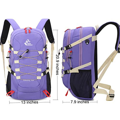 Bseash 40L Waterproof Hiking Backpack with Rain Cover, Outdoor Sport Travel Bag Daypack for Camping Climbing Skiing Cycling (Violet) - color: Violet