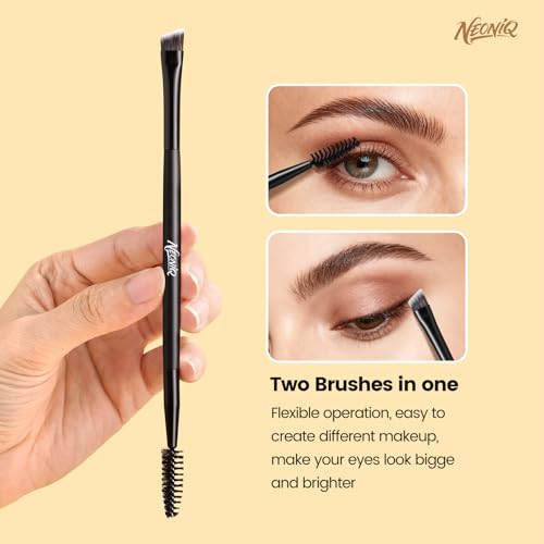 10 PCS Travel Makeup Brush Set With Bag, Makeup Brushes, Double-End Multi-functional Brushes for Foundation Powder Blush Eyeliner Eyeshadows, Professional Face Brush Set（Black） - color: 10Pcs-Black