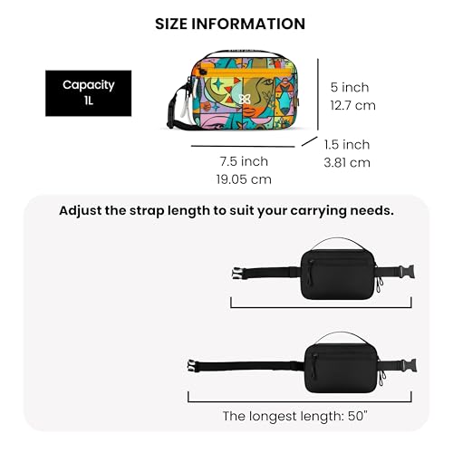 Sherpani Hyk, Small Sling Bag, 1L Belt Bag, Lightweight Travel Fanny Pack, Sling Crossbody Purse with RFID Blocking - color: Cloud9