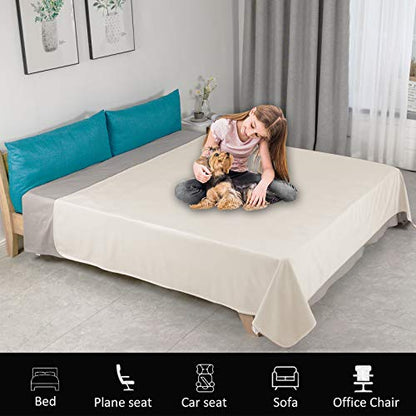 Ameritex Pet Bed Blanket Reversible 100% Waterproof Velvet Super Soft for Sofa and Bed (52x82 Inches, Cream+Beige) - color: Cream+beige, size: 52x82 Inches