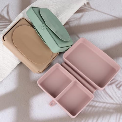 Silicone Baby Plate, Foldable & Compact Food Grade Silicone Plates, Foldable Toddler Travel Essential with Suction for Toddlers (Blush) - color: Blush