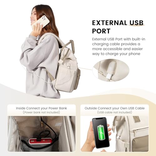 LOVEVOOK Laptop Backpack for Women,15.6 Inch Work Teacher Nurse Bag,Business Computer Backpack Purse with USB Port,Stylish Casual Daypack for Travel