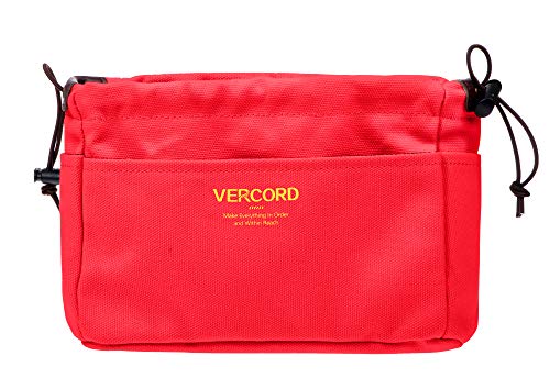 Vercord Canvas Handbag Organizers, Sturdy Purse Insert Organizer Bag in Bag, 10 Pockets Red Small - color: Red, size: Small