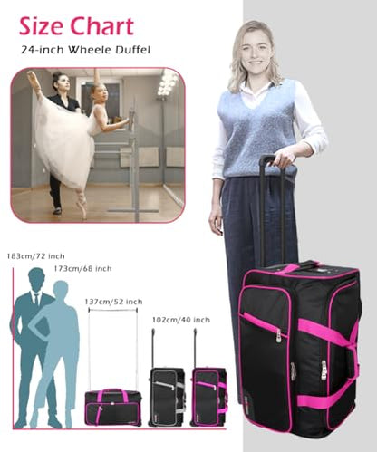 Dance Bag With Garment Rack,23inch Dance Competition Garment Bags with Clothes rack,Suitcase,Rolling duffle For Travel, Wheeled Drop-Bottom Upright Luggage Closet Suitcase (Grey - color: 23inc-Grey D