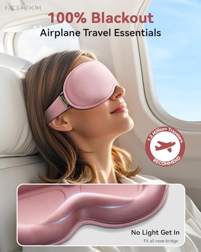 Weighted Blackout Sleep Mask for Women, 3D Contoured Zero Eye Pressure, Lash-Friendly Deep Eye Cups, Adjustable Slide Buckle Strap, Night Shift Nurse Essentials for Day Sleep & College Dorm Naps(Pink) - color: Pink
