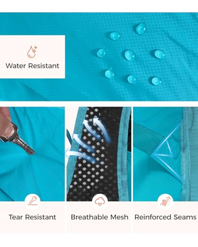 ECOHUB 15L Lightweight Packable Hiking Backpack for Travel, Small Daypack with Chest Strap & Phone Pocket, Water Resistant Foldable Backpack for Men Women - color: Pacific Teal