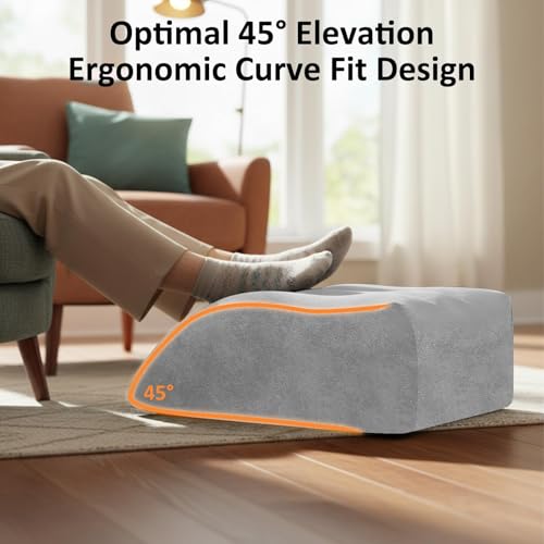 Portable Inflatable Wedge Leg Elevation Pillow - Foldable 45 Degree Wedge Leg Bolster Pillow Use in Bed, Adjustable Incline for Sleeping,Travel,Back Support,Reduce Swelling, Improve Circulation (Grey) - color: Deep Grey