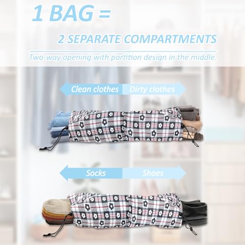 Geometric Flower Compression Packing Cubes for Travel (7 Piece) - Tear-Resistant Compression Bags with Separate Shoe Compartment Essential Bag - color: Black-4
