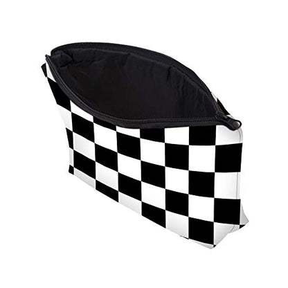 Deanfun Cosmetic Bag for Women, Black White Lattice Waterproof Makeup Bags Roomy Toiletry Pouch Travel Accessories Gifts (51782) - color: 51782