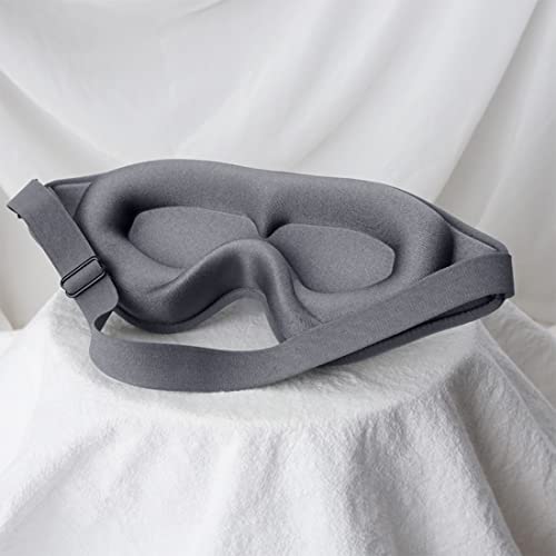 Sleep Mask, 3D Deep Contoured Eye Covers for Sleeping, 99% Block Out Light Eye Mask, Zero Pressure Cup Blindfold for Men Women, with Adjustable Strap for Sleeping, Yoga, Traveling (Grey) - color: Grey