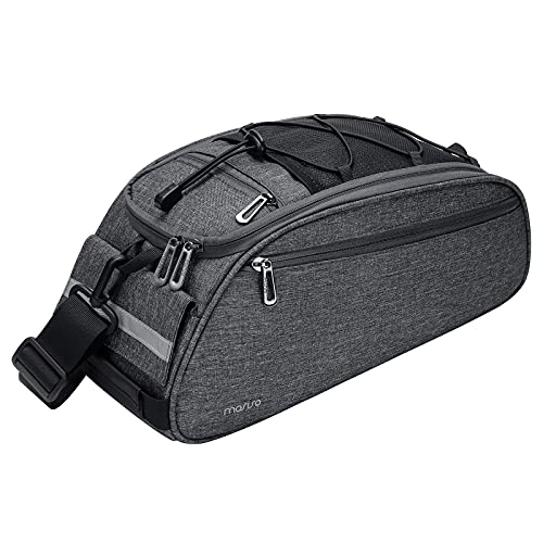 MOSISO Bike Rack Bag, Waterproof Bicycle Trunk Pannier Rear Seat Pouch Cycling Bike Carrier Backseat Storage Luggage Saddle Shoulder Bag - color: Space Gray