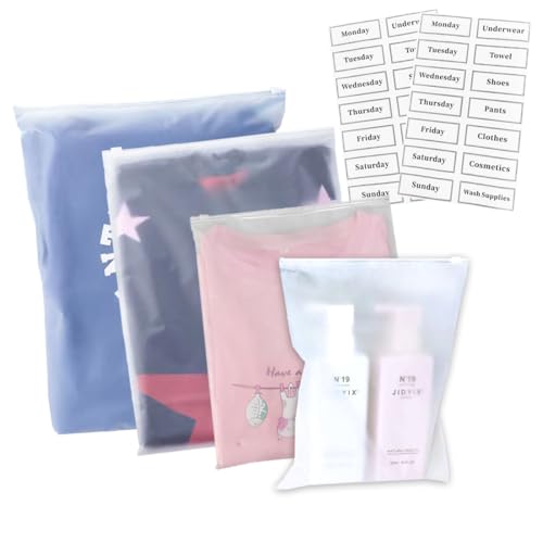 Belit 20 Pcs Travel Luggage Organizer Bags, 4 Sizes Packaging Bags for Clothing, Cosmetics, Toiletries, Reusable Plastic Zipper Bags for Hospital Bag, Travel Storage, Home Storage - size: Small - Medium