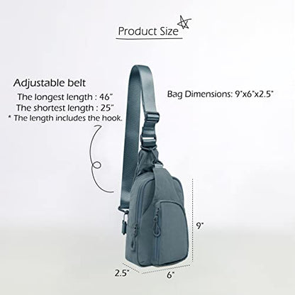 ODODOS Sling Bag with Adjustable Straps Crossbody Chest Bag Lightweight Backpack for Casual Traveling Hiking - color: Teal Blue