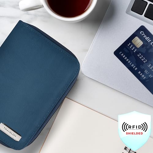Travelon RFID Blocking Passport Zip Wallet - color: Dark Bordeaux