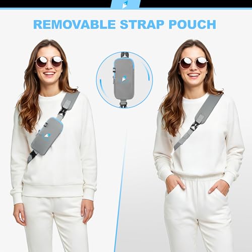 Seektop RFID Anti-Theft Crossbody Bag Sling Backpack for Women & Men, Casual Chest Daypack for Daily Travel - color: Gray