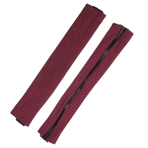PATIKIL 18x4.3 in Office Chair Armrest Covers, 1 Pair Office Chair Arm Covers Long Computer Chairs Arm Rest Cover with Zipper Removable Rest Slipcover Hand Rest Protector, Burgundy - color: Burgundy, size: 18"