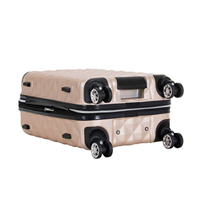Kenneth Cole REACTION Diamond Tower Collection Lightweight Hardside Expandable 8-Wheel Spinner Travel Luggage, Rose Champagne, 3-Piece Set (20", 24", & 28") - color: Rose Champagne, size: 3-Piece Set (20", 24", & 28")