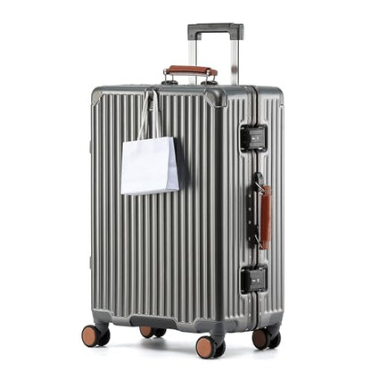 HotWay 20 Inch Carry On Luggage with Leather Handle, PC Zipperless Suitcase with Spinner Wheels and TSA Locks, 22x14x9 Airline Approved Luggage for Travel, Grey - color: Grey, size: Carry on 20inch