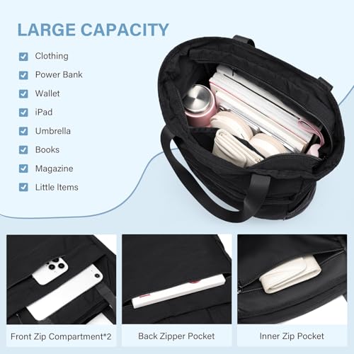 GOLF SUPAGS Foldaway Convertible Tote Backpack Lightweight Nylon Daypack Women Men City Pack Versatile Backpack Leisure, Black - color: Black