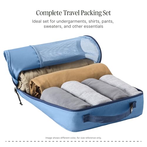 Eagle Creek Pack-It Reveal Cube Set - Packing Cubes for Compartmentalizing Luggage - Durable - Ultra-Lightweight - Water-Resistant - Easy Grab Zipper Pull - Mesh Windows - Storm Grey - XS/S/M - color: Storm Grey