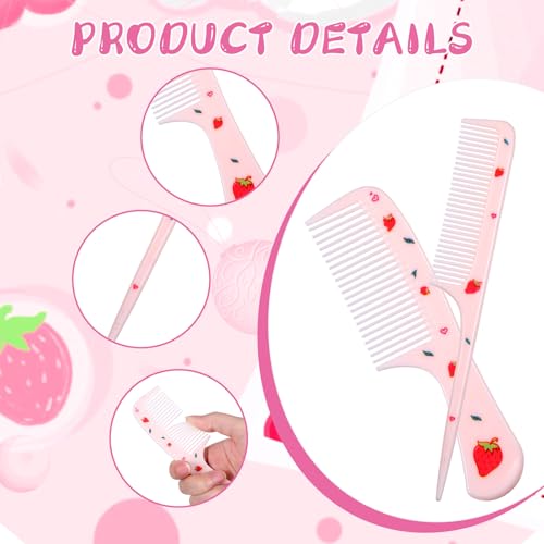 Giantree 4Pcs Baby Hair Comb, Kids Hairs Brush Set for Girls Boys, Cute Hair Comb Set Toddler Hairs Comb, Mini Comb Rat Tail Hairs Styling for Toddler Child's Hair Travel Hair Brush(Style B) - color: Style B