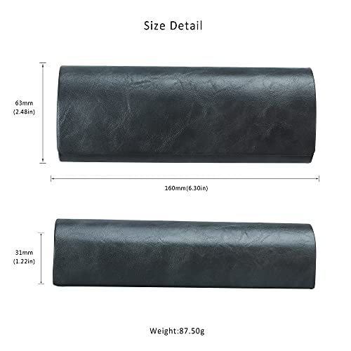 LifeArt Eyeglass Case Hard Shell, Portable Sunglass Case for Women and Men, fashionable PU Leather Eyeglass Case, Lightweight - color: 635_bypg(grey)