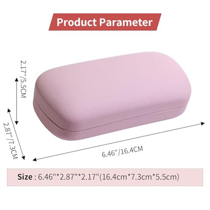 PERFECTSIGHT Sunglasses Case, Large Hard Shell Glasses Case, Cute PU Leather Protective Eyeglasses Case for Women Men - color: Pink