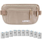 Money Belt for Travel Women and Men Slim Hidden Travel Wallet with RFID Blocking - color: Beige