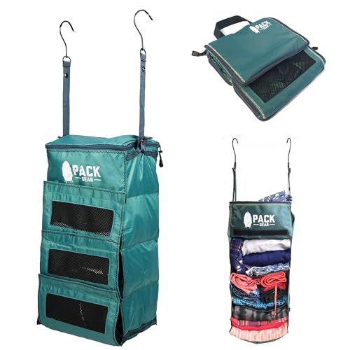 Pack Gear Hanging Luggage Organizer - Our Carry On Closet Insert Fits inside easily - Our Hanging Luggage Organizer Uses Velcro to Allow Instant Access to your Clothes (Mesh Green, Carry-On Size) - color: Mesh Green