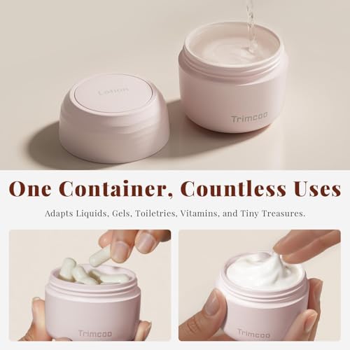 New Travel Toiletry Containers [Ultra Leakproof] TSA-Approved, PLA Hard Shell Jars with 5 Magnetic Labels, Wide Mouth Bottles for Lotion, Cleanser, Shampoo, Conditioner, Pink, 3 Pack, 1OZ - color: Pink, size: 1 oz / 30 ml