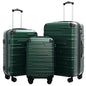 Coolife Hardside Luggage 3 Piece Set with TSA Lock, Spinner Wheels, Telescopic Handle, Lightweight Travel Suitcases (Dark Green, 3 piece set) - color: dark green, size: 3 Piece Set