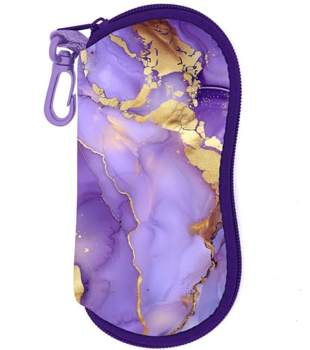 Sunglasses Case Soft Glasses Cases for Women Pouch Eyeglass Bag Eye Glass Kids Girls Sun Glasses Cute Kawaii - color: Marble Purple