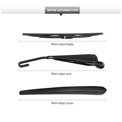 Replacement for Chevrolet Equinox 2018 2019 2020 2021 Rear Windshield Wiper Blade and Arm Assembly-All-weather Back Window Wiper Arm Blade Complete Set - size: For Chevrolet Equinox 2018-2024