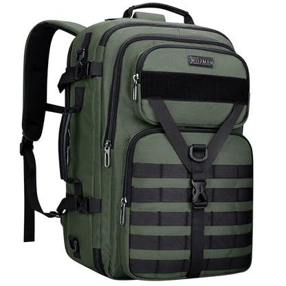 WITZMAN Carry On Travel Backpack for Men Large Convertible 45L Fit 17 Inch Laptop Backpack 3 in 1 Bag for Airline Approved(B688 Light Green) - color: Light Green