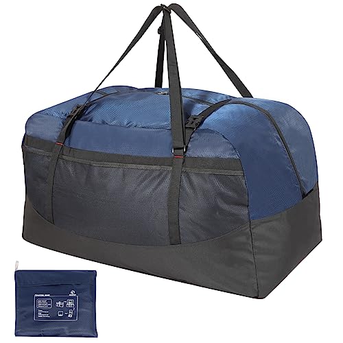 REDCAMP Foldable Travel Bag, Large Sports Bag, 75L/96L/100L, Lightweight Waterproof Tote Bag - color: Blue 100L