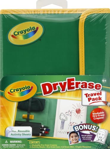 Crayola Washable Dry Erase Travel Pack, Whiteboard for Kids, Ages 4, 5, 6, 7 - size: 5 Piece Set