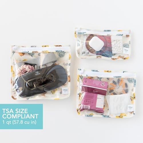 Bumkins Disney Packing Cubes and TSA Approved Pouches for Travel Bag, Organize Luggage with Compression Bags, Essential Traveling Accessories to Pack Clothes, Toiletries, Carryon, 5-pc Winnie the Pooh - color: B4 Winnie the Pooh-set