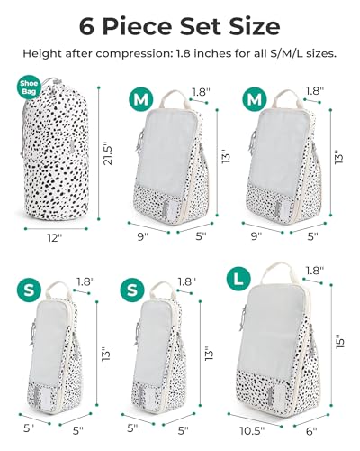 BAGSMART 6 Set /4 Set/2 Set Compression Packing Cubes for Travel, Lightweight Luggage Organizer Bags, Durable Space Saver Bags Travel Essentials - color: Seaside Dots, size: Set of 6