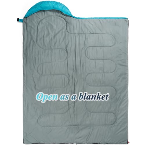 Sleeping Bag - 3 Seasons for Adults Kids Boys Girls Camping Hiking - Warm Cold Weather Lightweight Portable with Compression Bag for Backpacking in Spring, Summer, Fall and Winter - color: 3 lbs-Cyan