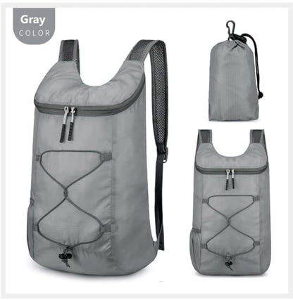 levayhill 16L Foldable Hiking Backpack,Small Packable Daypack, Gray | Lightweight ,Outdoor Collapsible Rucksack,Ultralight Folding Back Pack, Water Repellent, Men Women Travel Gym, Easy Carry-on - color: Gray