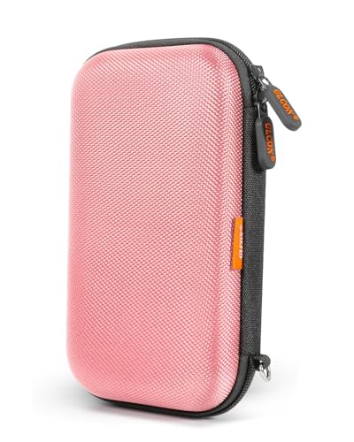 Shockproof Hard EVA Carrying Case for External Hard Drive, Samsung T9, Anker Power Bank, Cell Phone - Portable Small Electronic Accessories Organizer Zipper Kawaii Travel Pouch - Light Pink - color: Light Pink