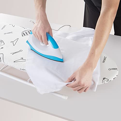 Seiritex Table Top Ironing Board Cover 12 x 32 inch, 3 Layers Small Iron Board Cover, Heat Reflective Thick Padding with Elasticized Edges (White) - color: White, size: 12x32