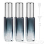 Perfume Travel Refillable Atomizer, 3 Pack 10ml Leak Proof Refillable Perfume Bottle for Air Travel, Purse and Business Trips, Glass Atomizer Sprayer for Cologne with Funnel & Pipette - color: Gradientblue Silver