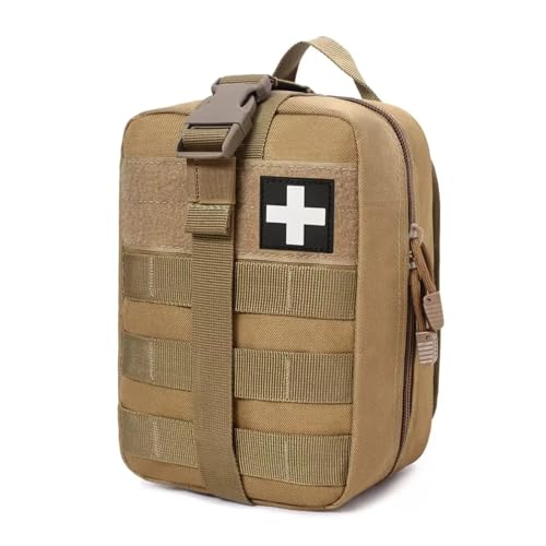 Tactical Medical Utility Pouch Rip Away First Aid Survival Bag for Travel Outdoor Hiking and Emergency Everyday Carry - color: Khaki
