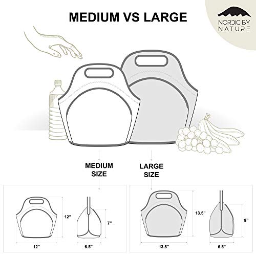 Nordic By Nature Insulated Neoprene Lunch Bag, Soft & Foldable Washable & Reusable Extra-Pocket (L) Lagoon - color: Lagoon, size: Large