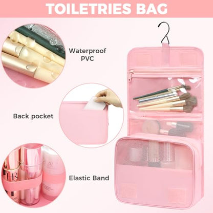 BAGAIL 4/6 Set/8 Set Compression Packing Cubes Travel Accessories Expandable Packing Organizers(HalfMesh, 8-Pink) - color: 8-Pink, style: Half Mesh