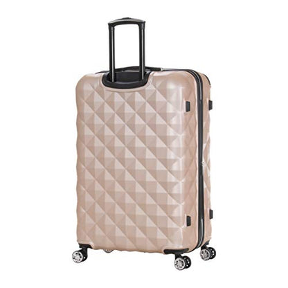 Kenneth Cole REACTION Diamond Tower Collection Lightweight Hardside Expandable 8-Wheel Spinner Travel Luggage, Rose Champagne, 2-Piece Set (20" & 28") - color: Rose Champagne, size: 2-Piece Set (20" & 28")