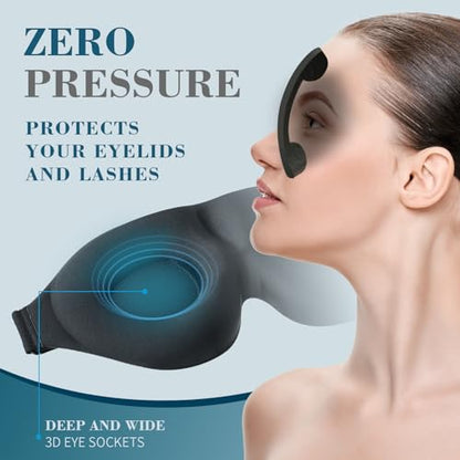 ZGGCD Sleep Mask for Side Sleeper, Light Blocking Sleeping Eye Mask for Women Men, 3D Contoured Cup Night Blindfold, Luxury Eye Cover Eyeshade with Adjustable Strap for Travel, Nap, Black - color: Black