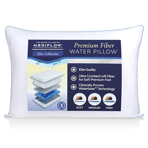 Mediflow Elite Collection Water Pillow - Orthopedic Neck Pain Relief, Adjustable for Sleeping (Single, White) - size: Single Pack